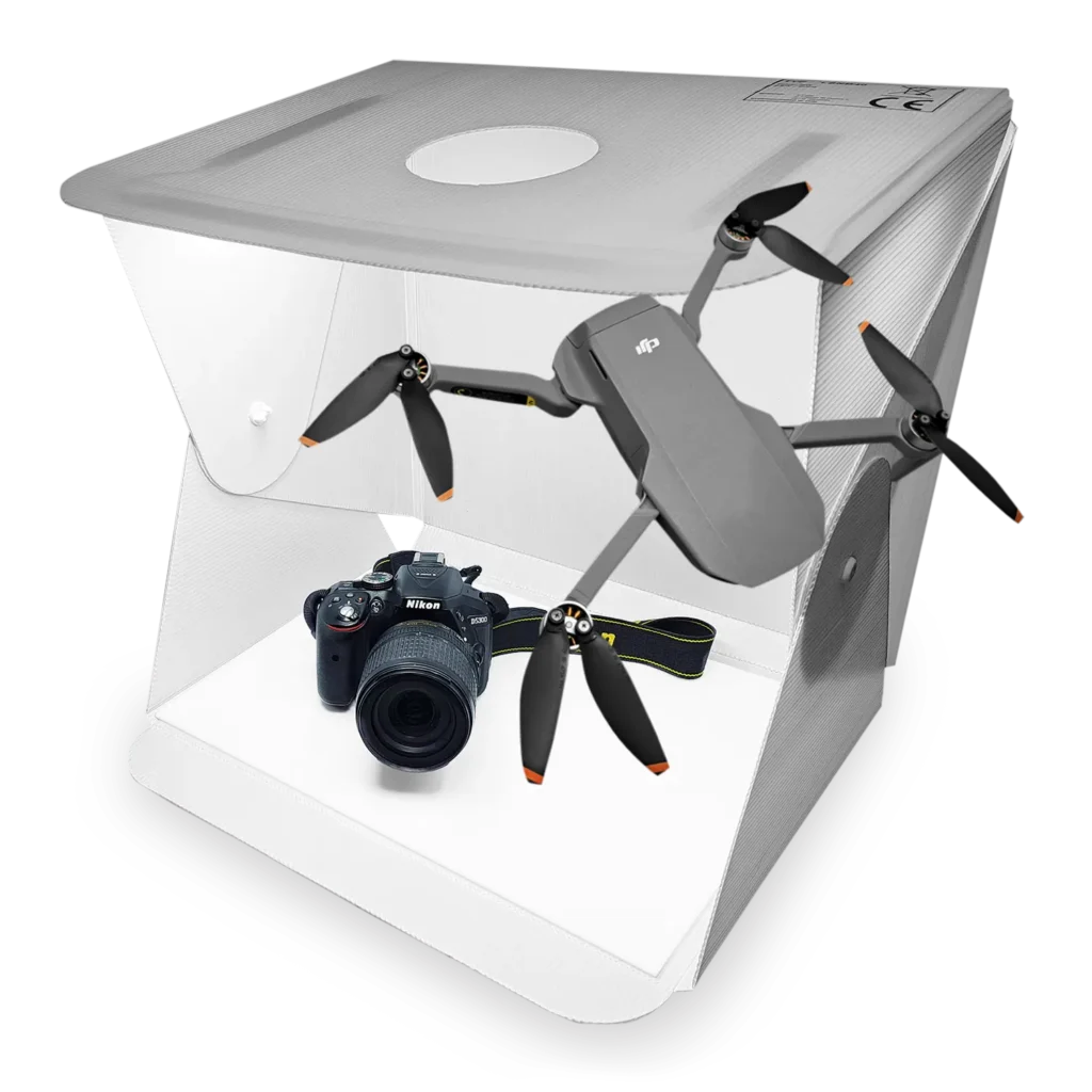 Fotografia produktowa Tychy – aparat Nikon i dron DJI w studio reklamowym SMR Design Mateusz Latocha.